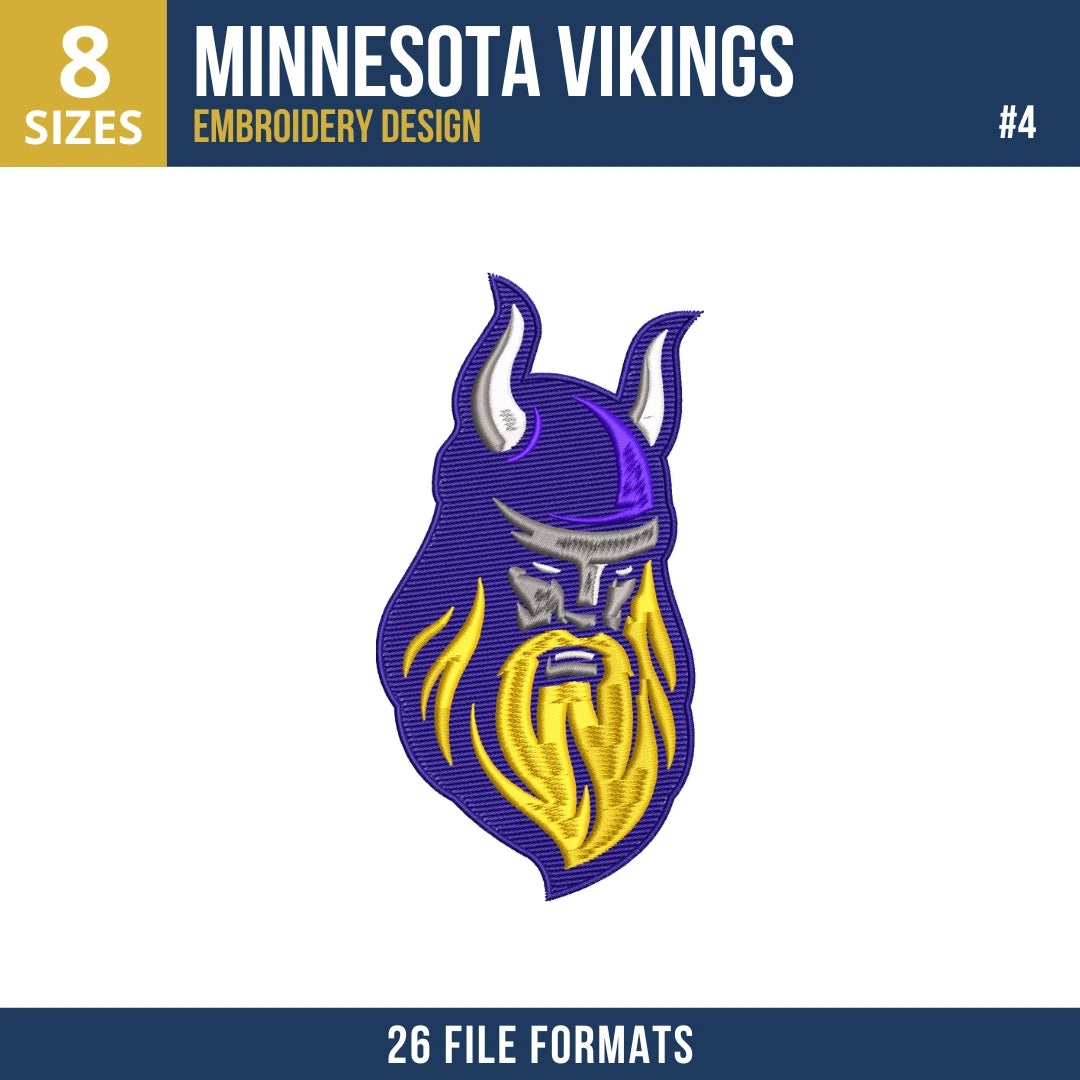 Minnesota Vikings Embroidery Bundle – 7 Designs