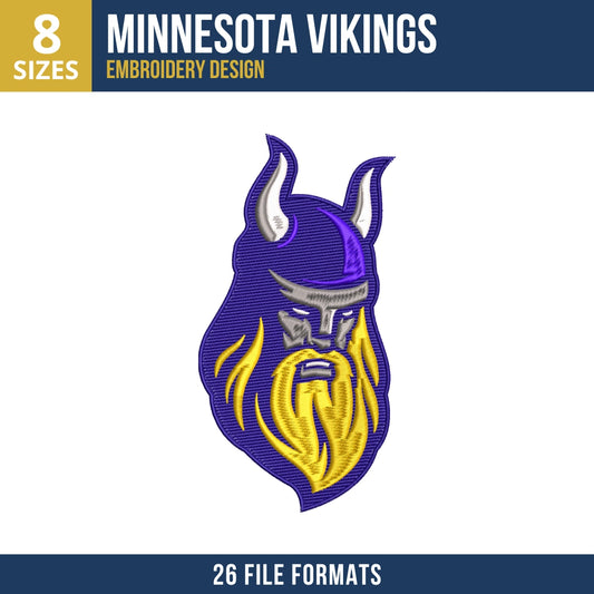 Minnesota Vikings Modern Silhouette Embroidery Design
