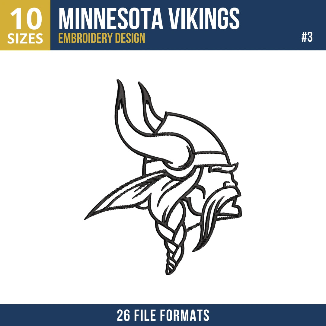 Minnesota Vikings Embroidery Bundle – 7 Designs