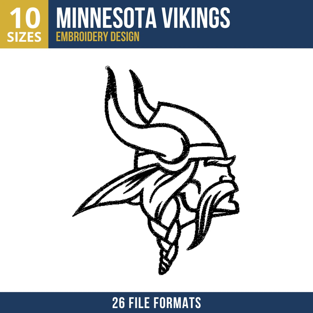 Minnesota Vikings Outline Embroidery Design