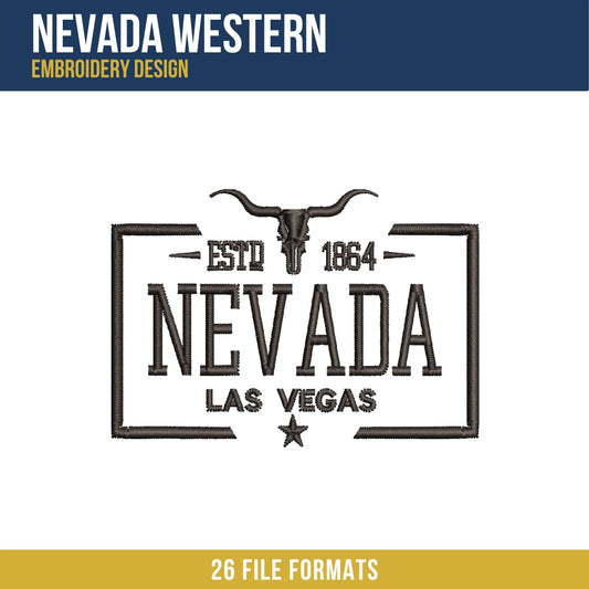 Nevada Western Embroidery Design
