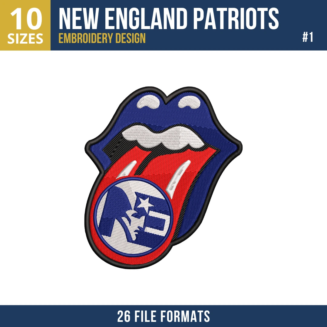 New England Patriots Embroidery Bundle – 9 Designs, 26 Formats