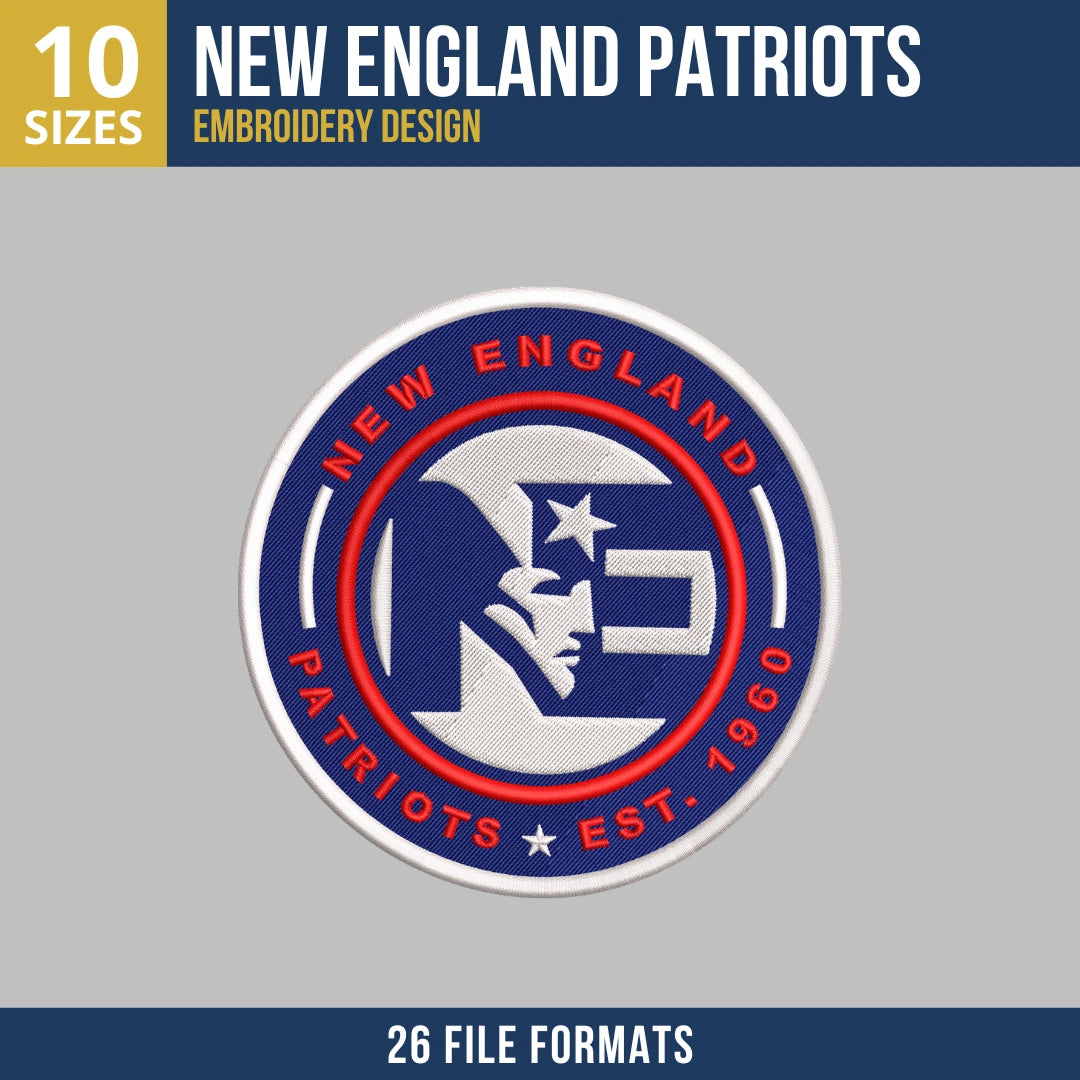 New England Patriots Heritage Badge Embroidery Design