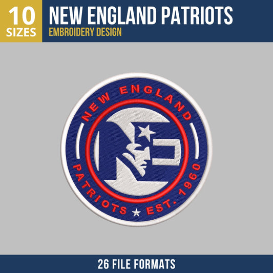 New England Patriots Heritage Badge Embroidery Design
