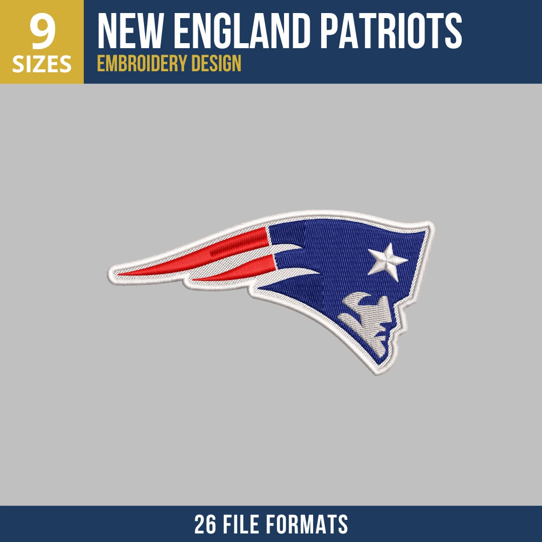 New England Patriots Flying Elvis Logo Embroidery Design