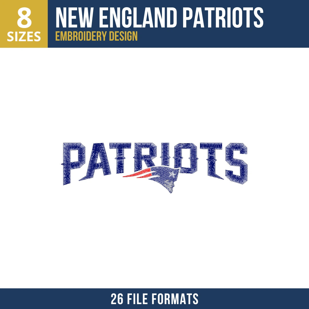 New England Patriots PATRIOTS Wordmark Embroidery Design
