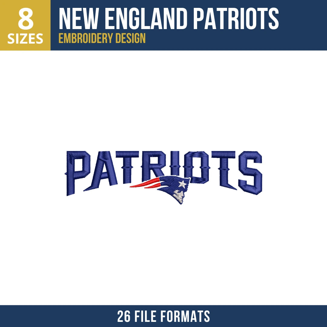 New England Patriots PATRIOTS Wordmark Embroidery Design