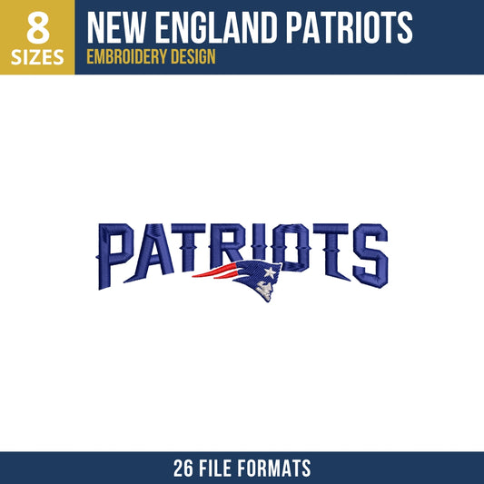 New England Patriots PATRIOTS Wordmark Embroidery Design