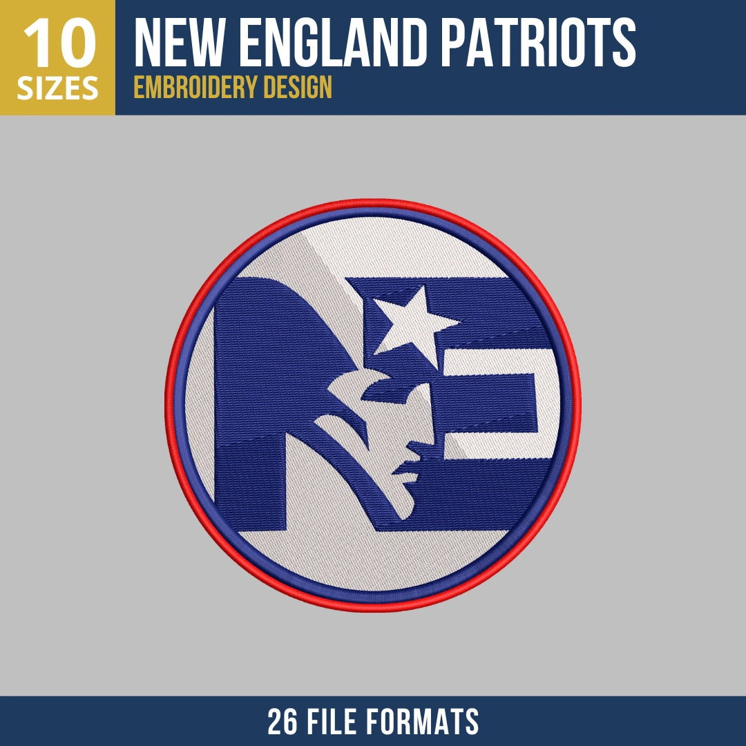 New England Patriots NE Badge Embroidery Design
