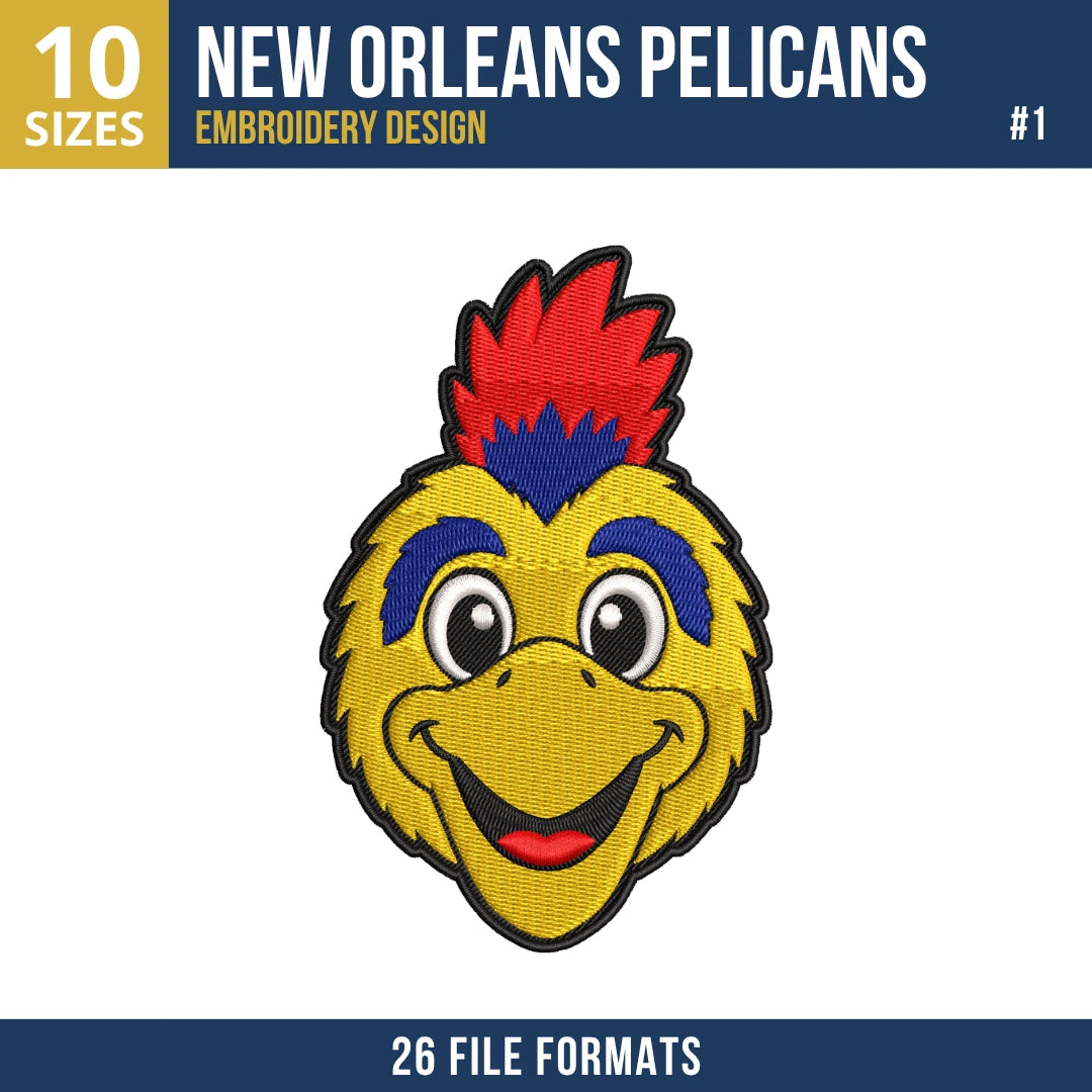 New Orleans Pelicans Embroidery Bundle | 10 Designs