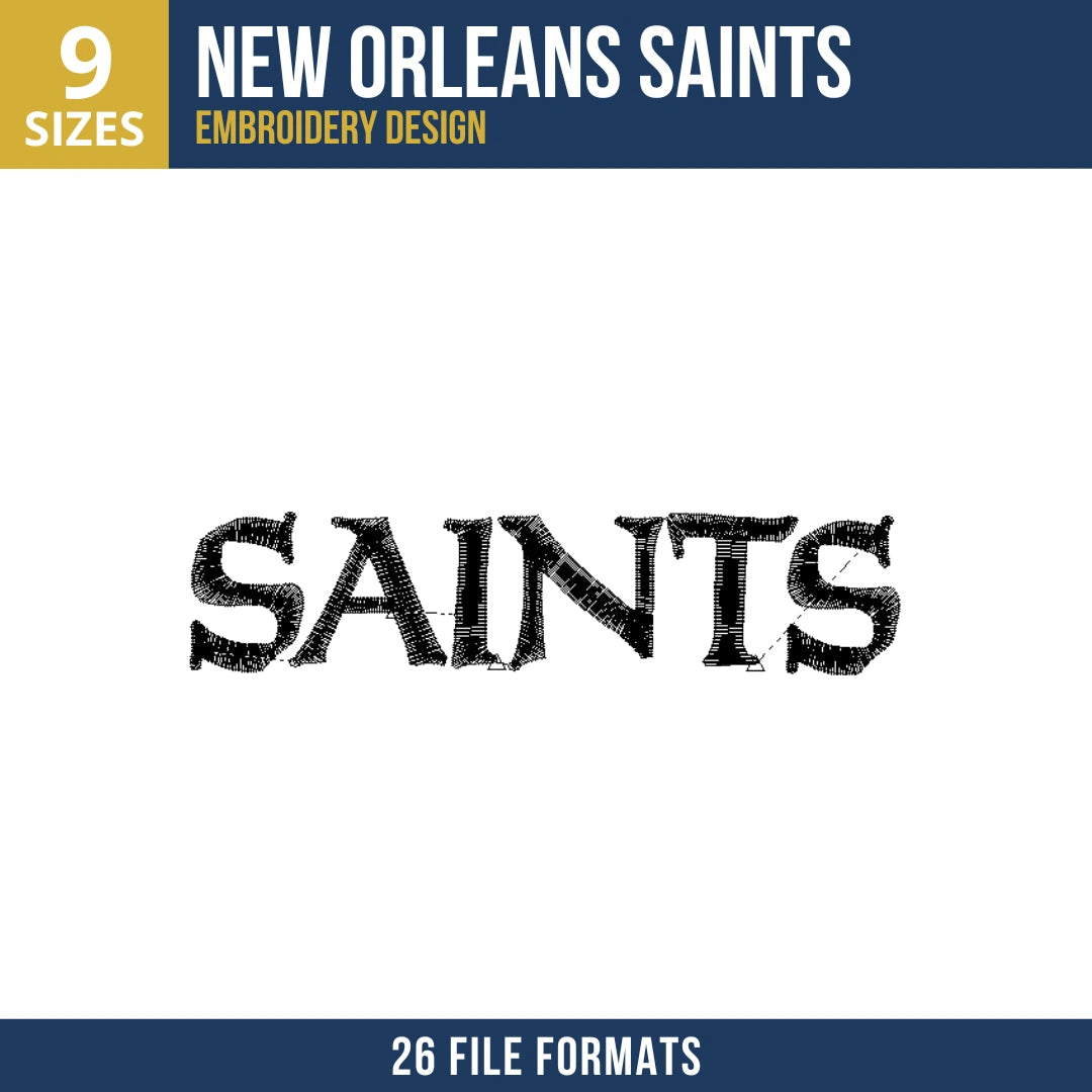 New Orleans Saints SAINTS Wordmark Embroidery Design