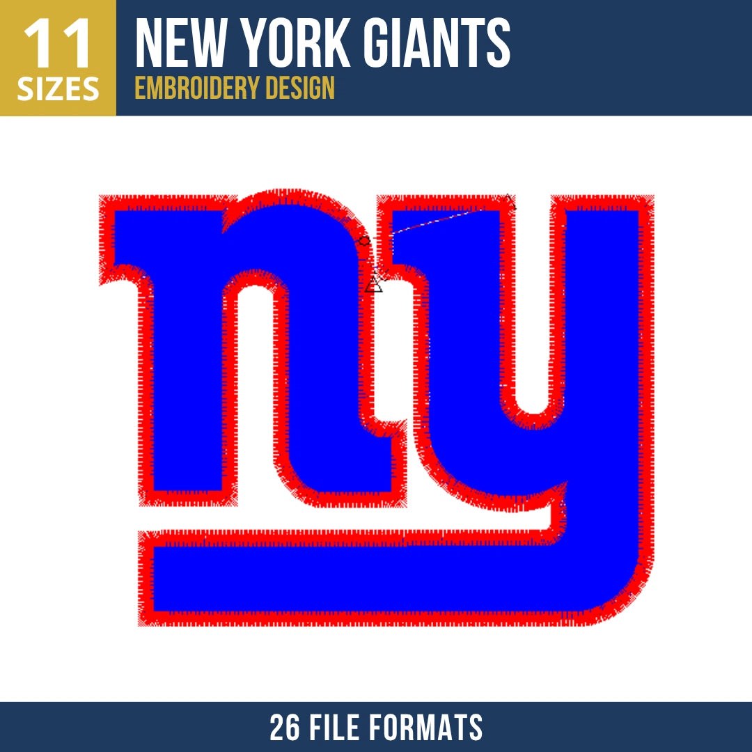 New York Giants NY Monogram Embroidery Design