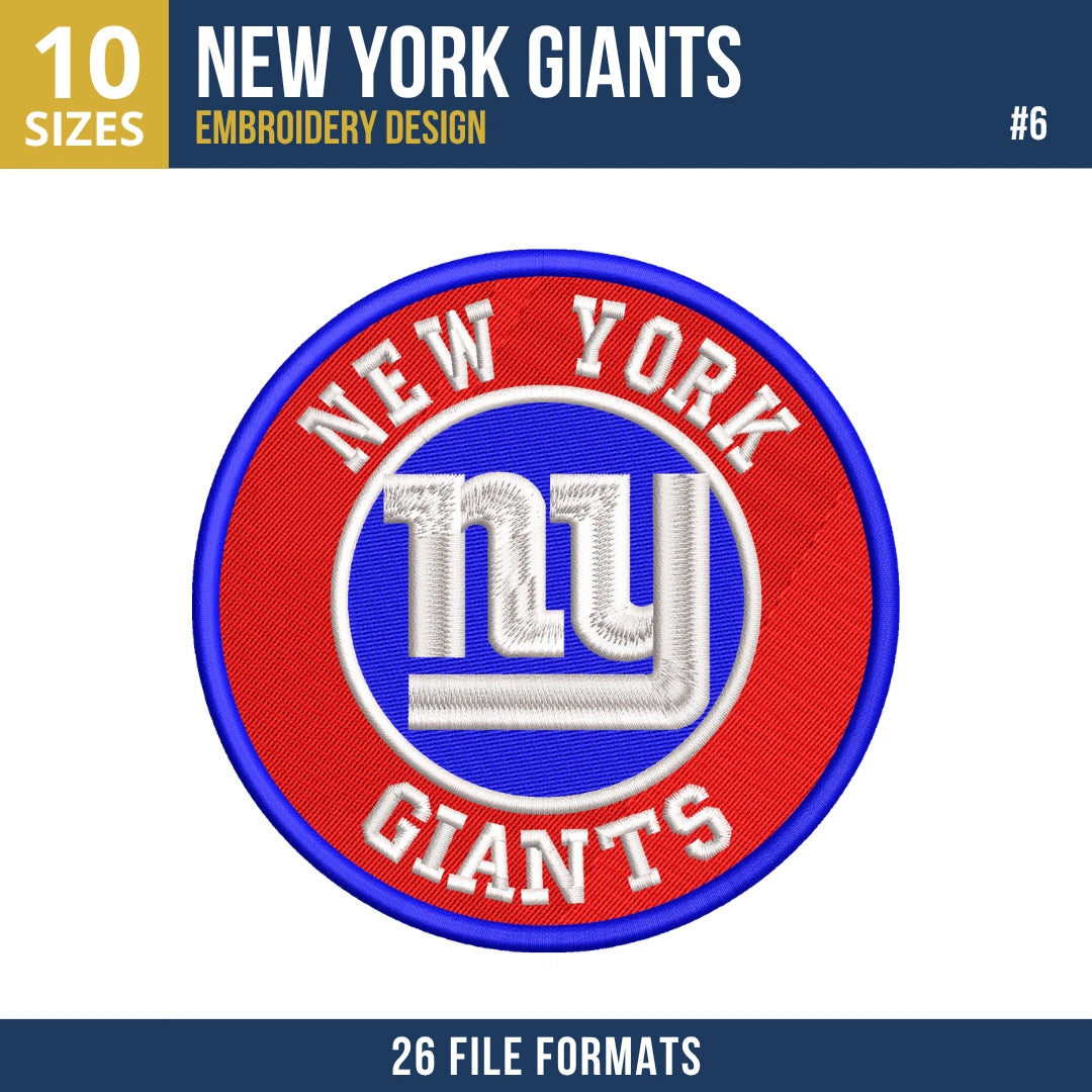 New York Giants Embroidery Bundle | 8 Designs