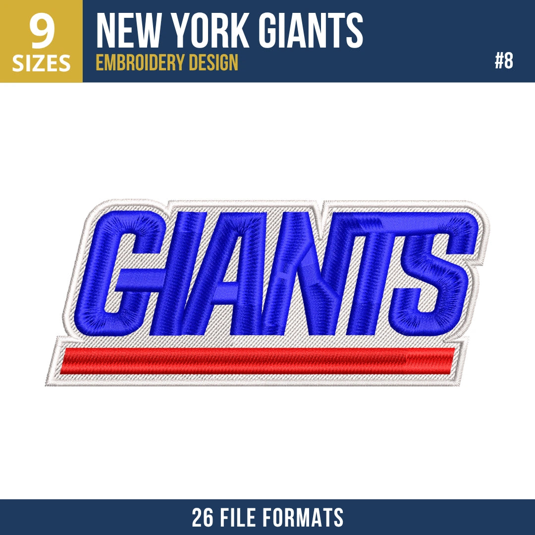 New York Giants Embroidery Bundle | 8 Designs