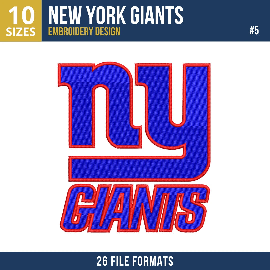 New York Giants Embroidery Bundle | 8 Designs