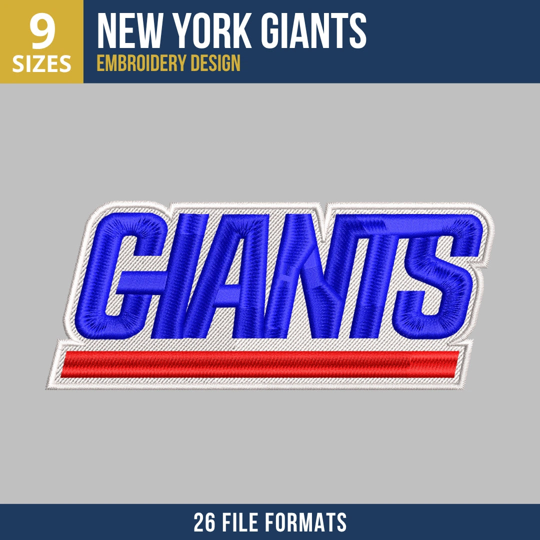 New York Giants Wordmark Embroidery Design