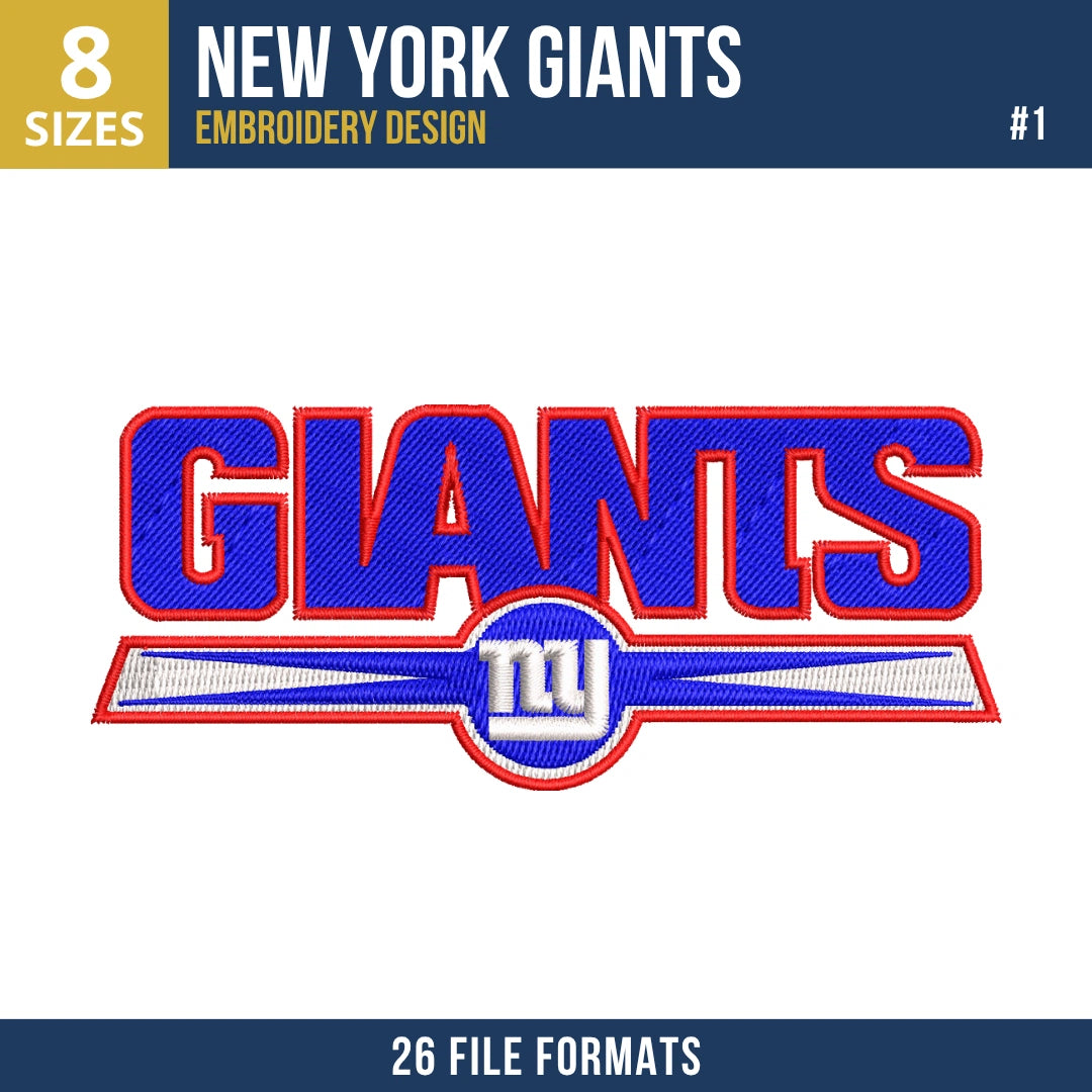 New York Giants Embroidery Bundle | 8 Designs