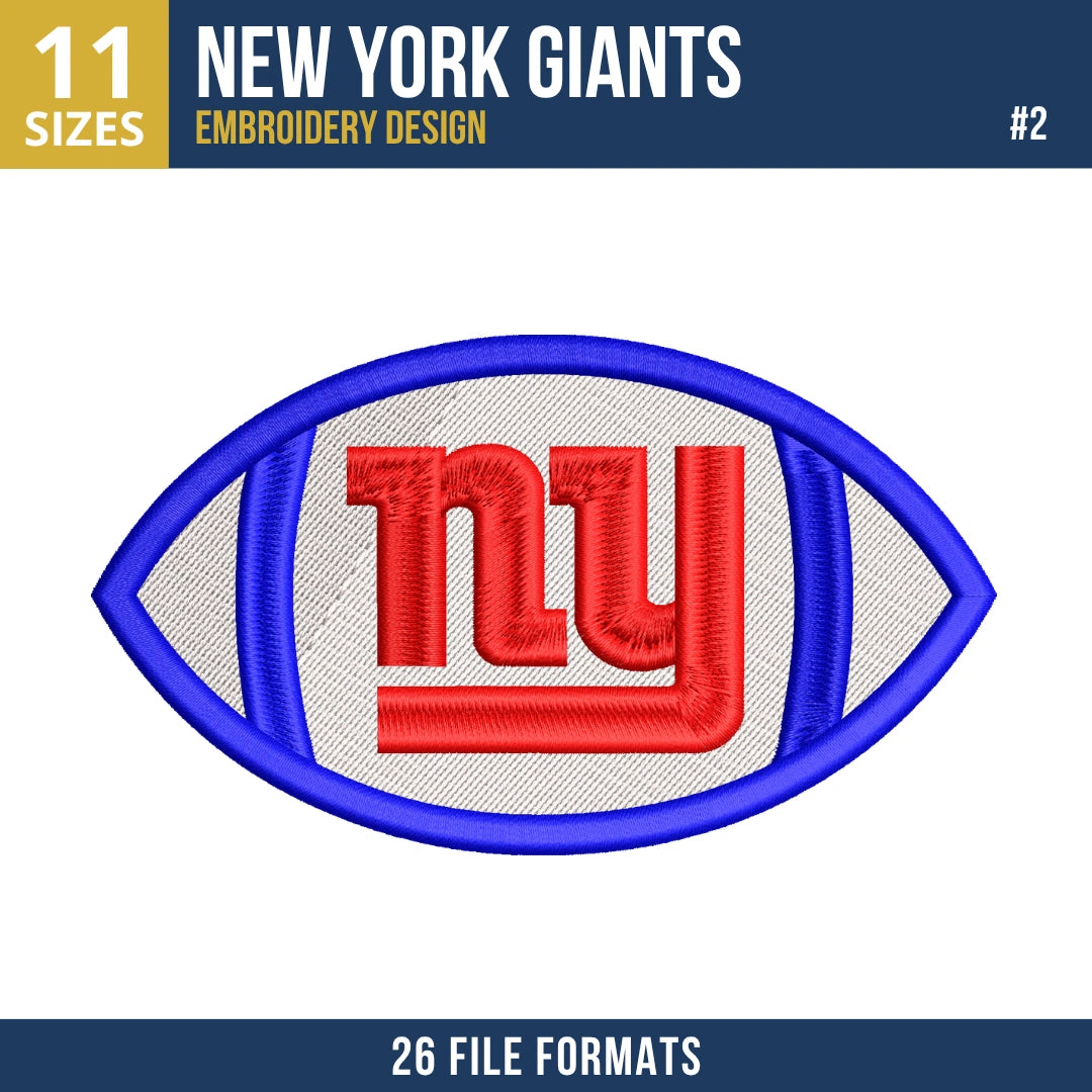 New York Giants Embroidery Bundle | 8 Designs