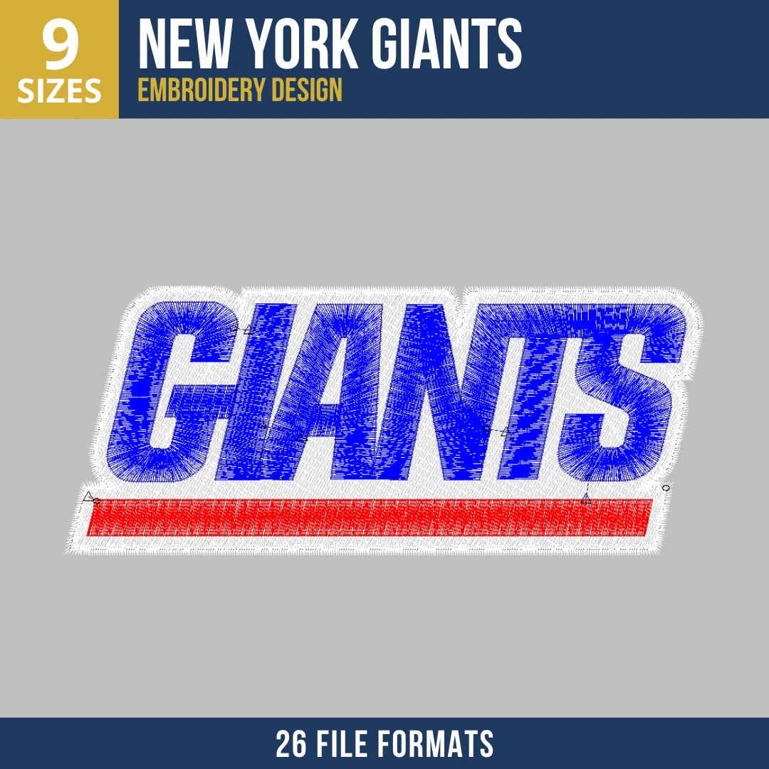 New York Giants Wordmark Embroidery Design