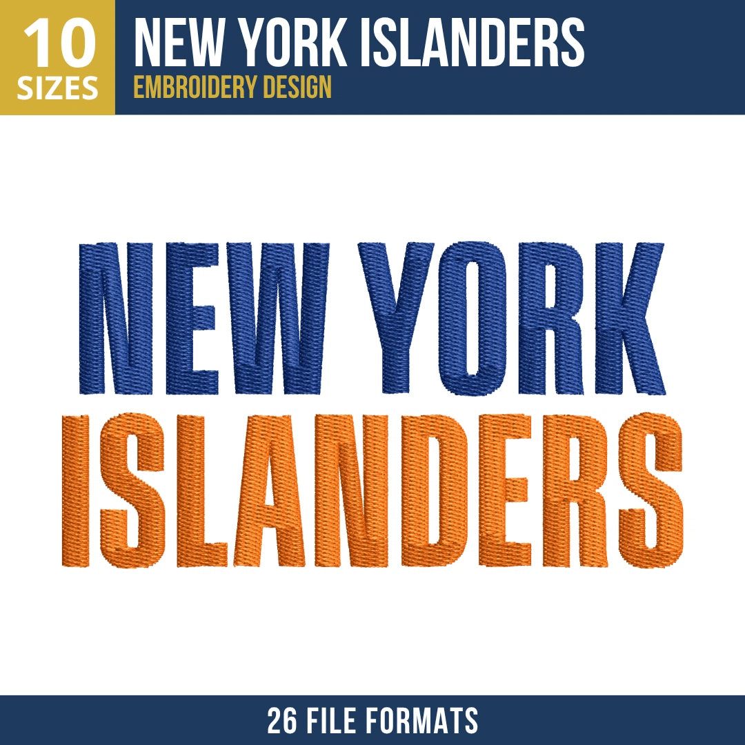 New York Islanders Wordmark Embroidery Design