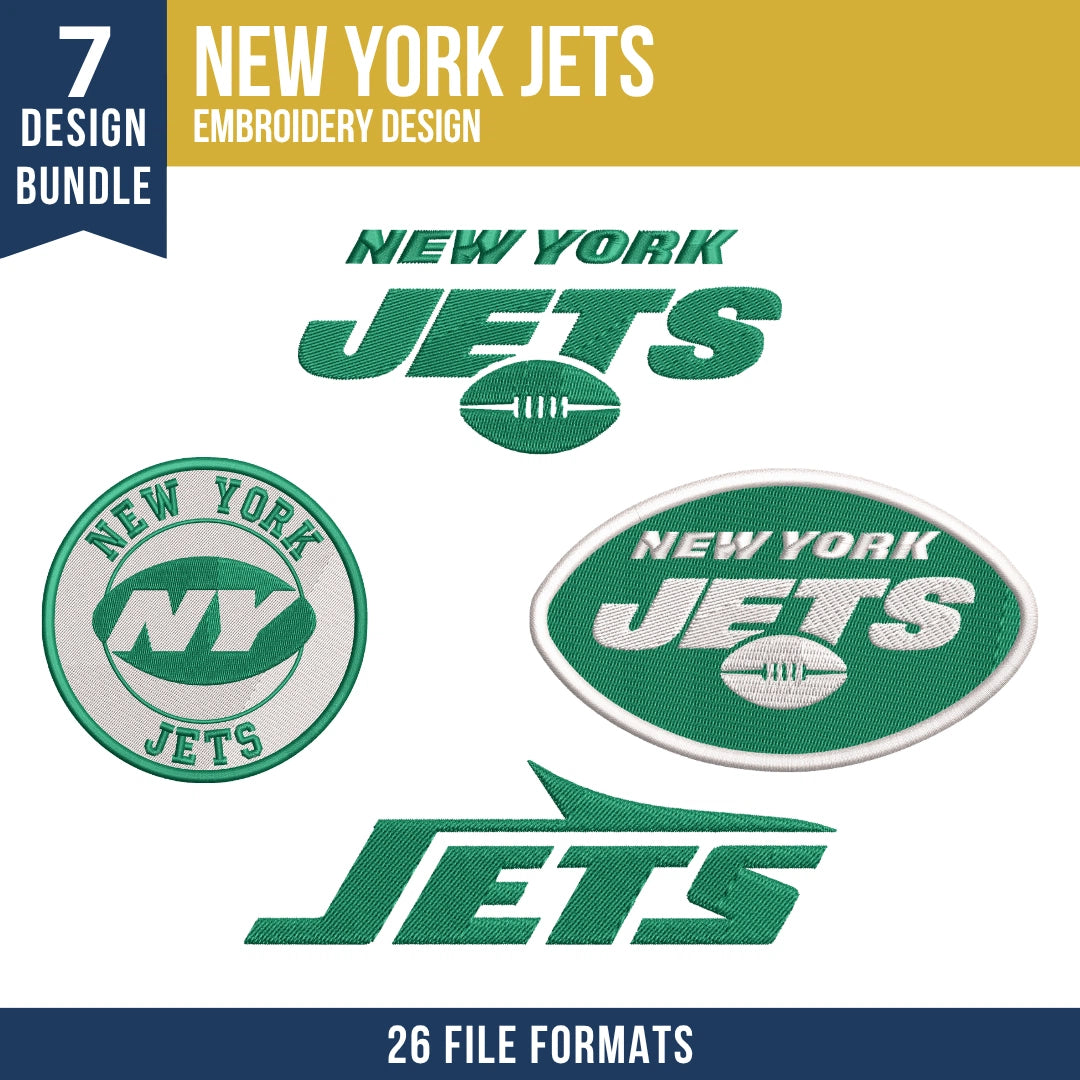 New York Jets Embroidery Bundle | 7 Designs