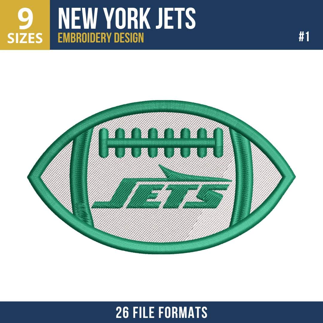 New York Jets Embroidery Bundle | 7 Designs