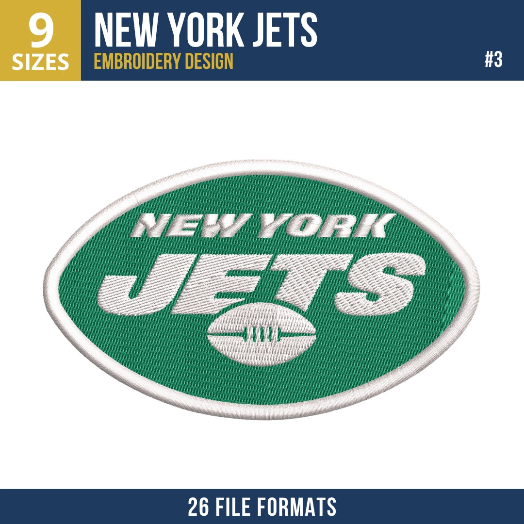 New York Jets Embroidery Bundle | 7 Designs
