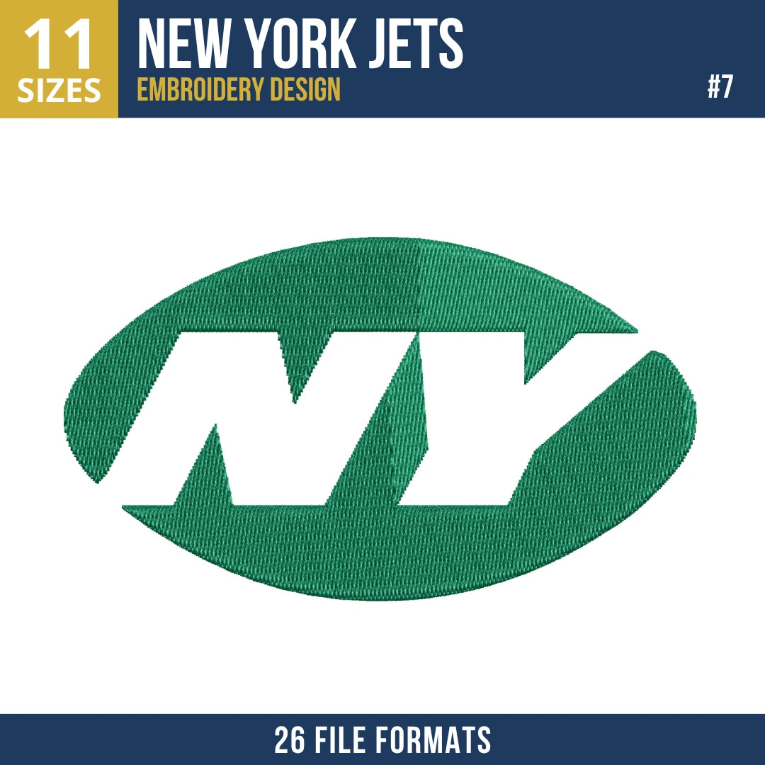 New York Jets Embroidery Bundle | 7 Designs