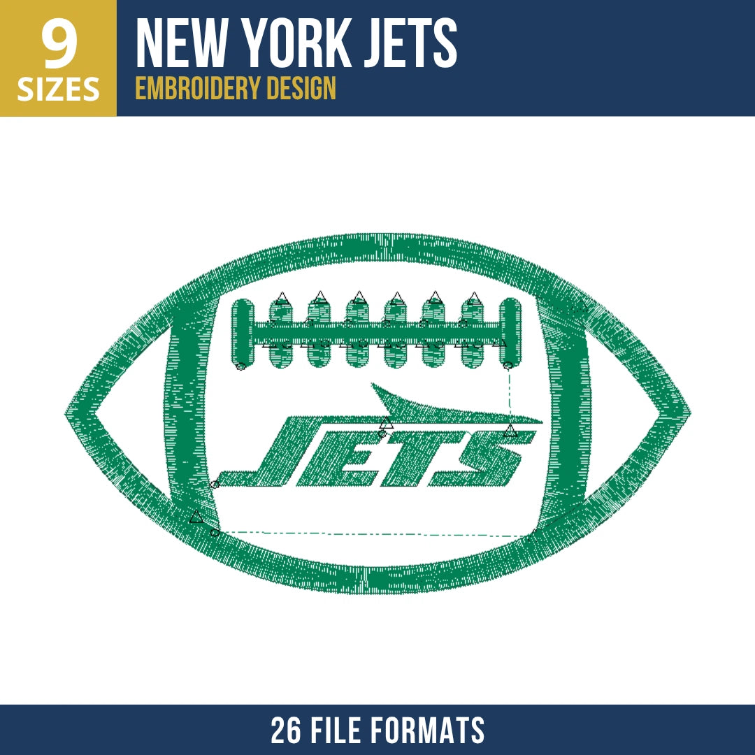 New York Jets Football Patch Embroidery Design