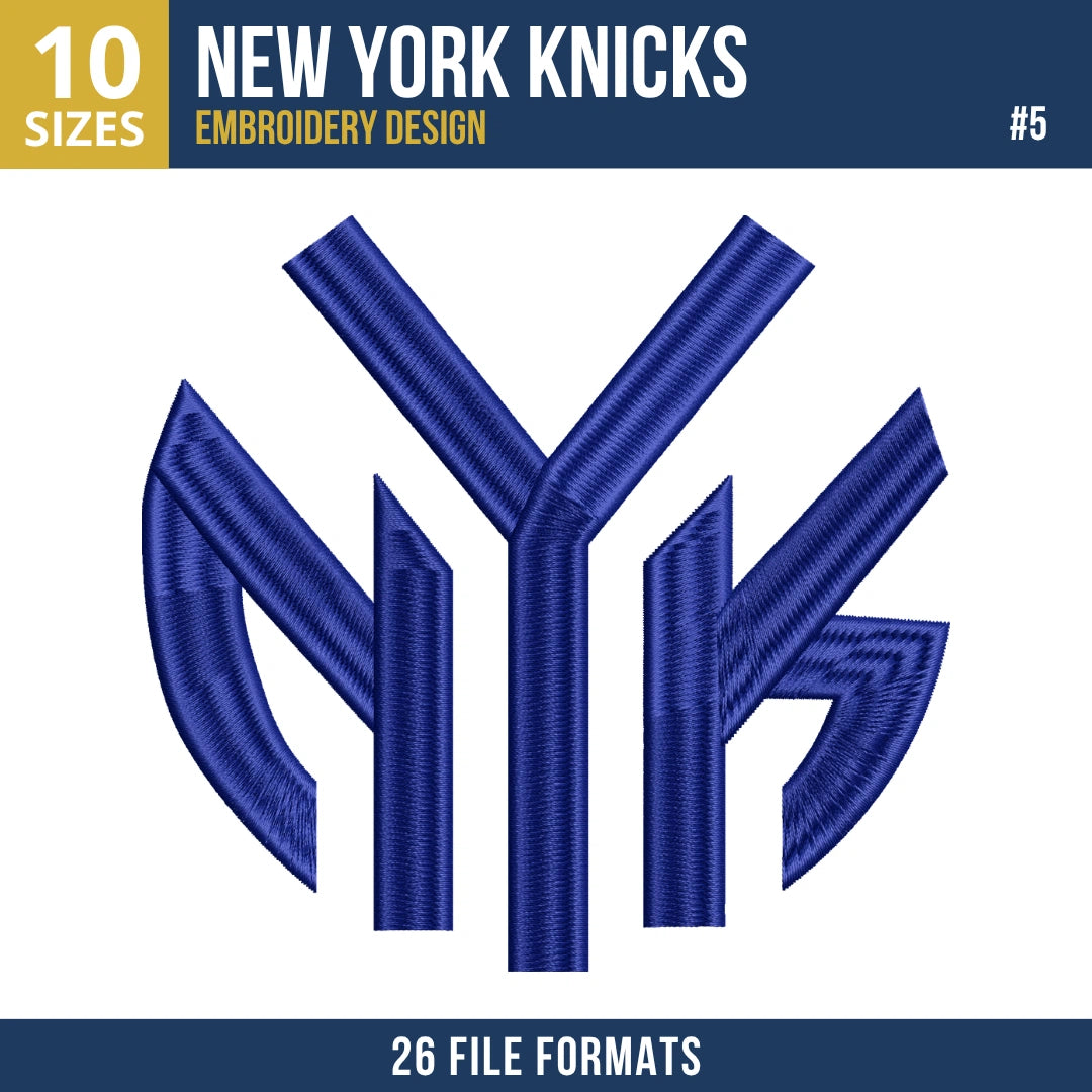 New York Knicks Embroidery Design Bundle | 6 NBA Logo Files