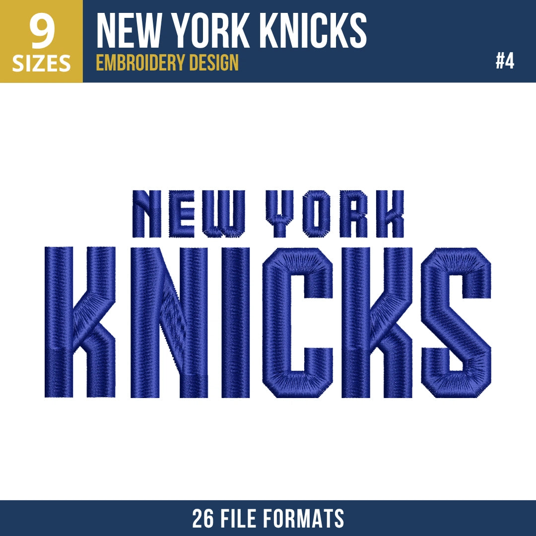 New York Knicks Embroidery Design Bundle | 6 NBA Logo Files