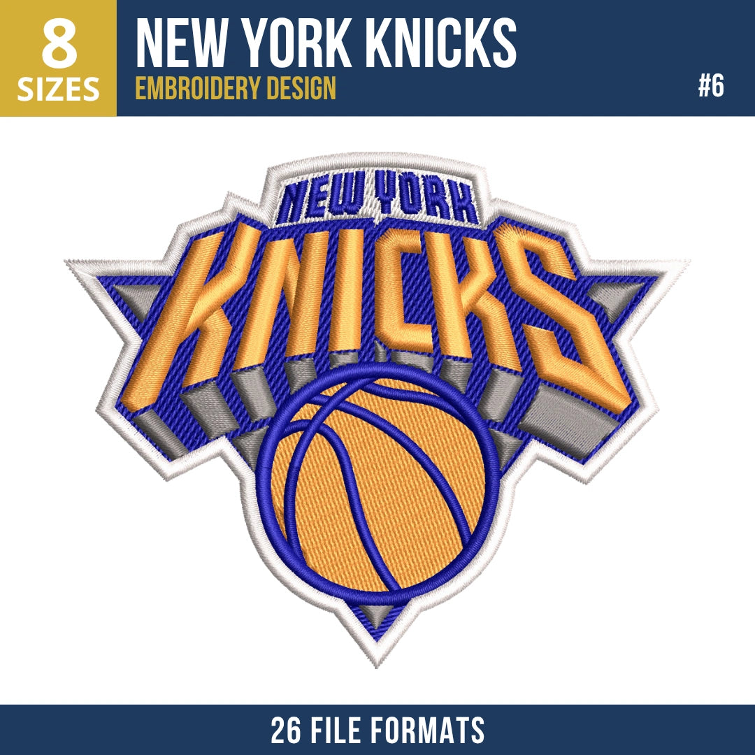 New York Knicks Embroidery Design Bundle | 6 NBA Logo Files