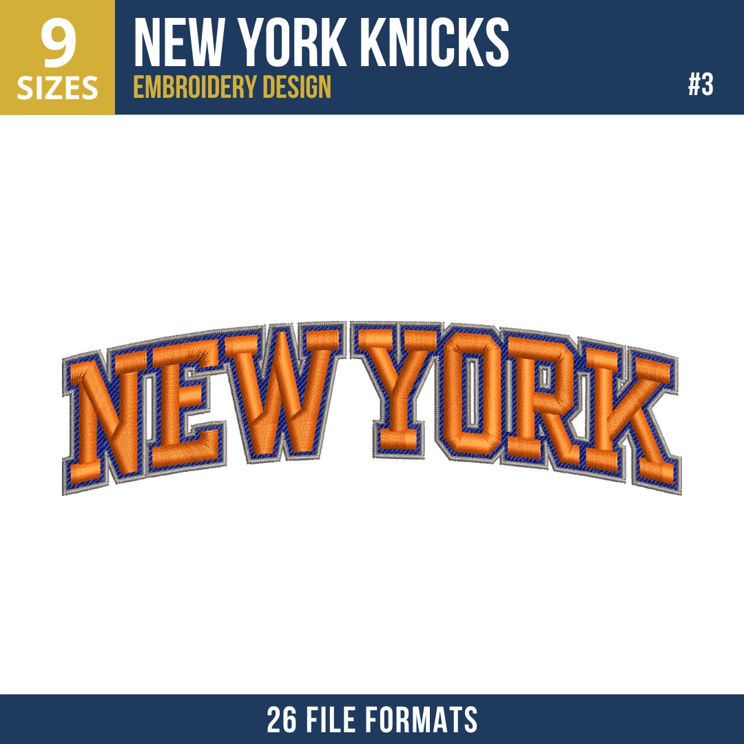 New York Knicks Embroidery Design Bundle | 6 NBA Logo Files