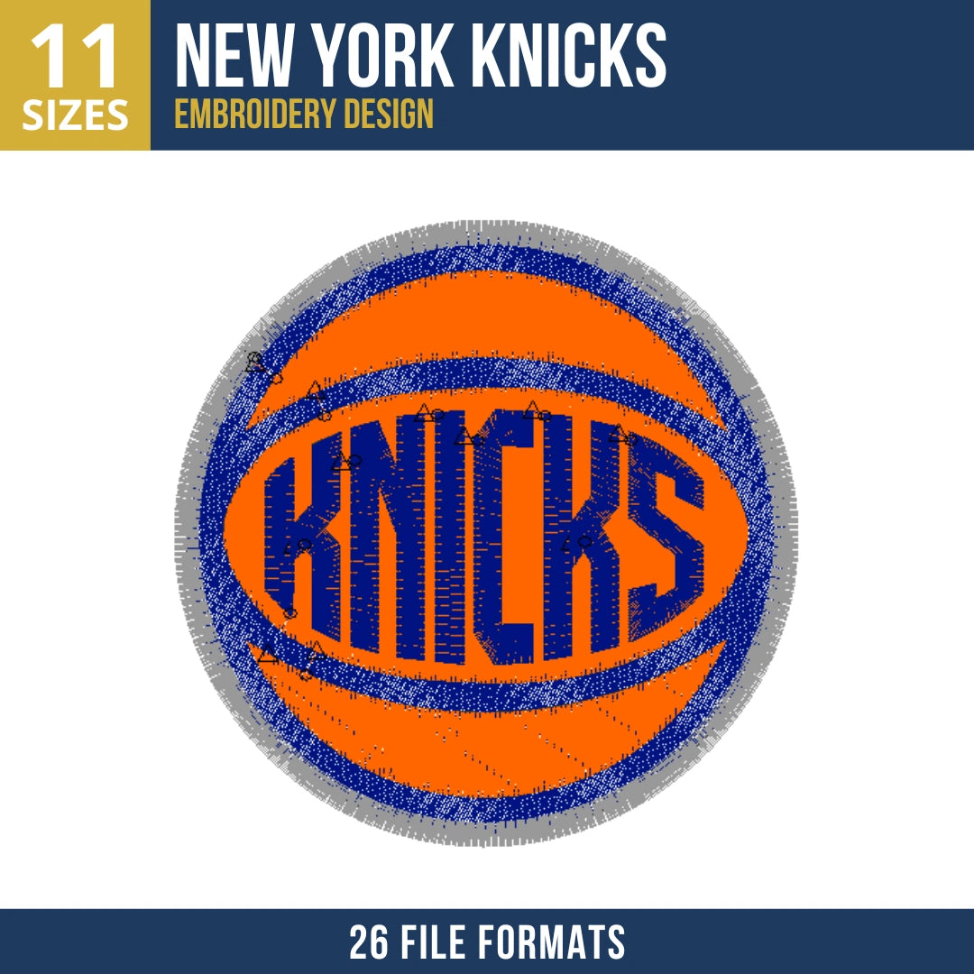 New York Knicks Circular Badge Embroidery Design