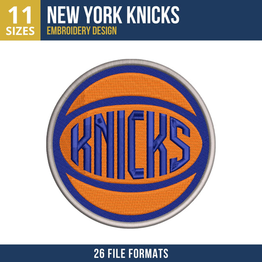 New York Knicks Circular Badge Embroidery Design