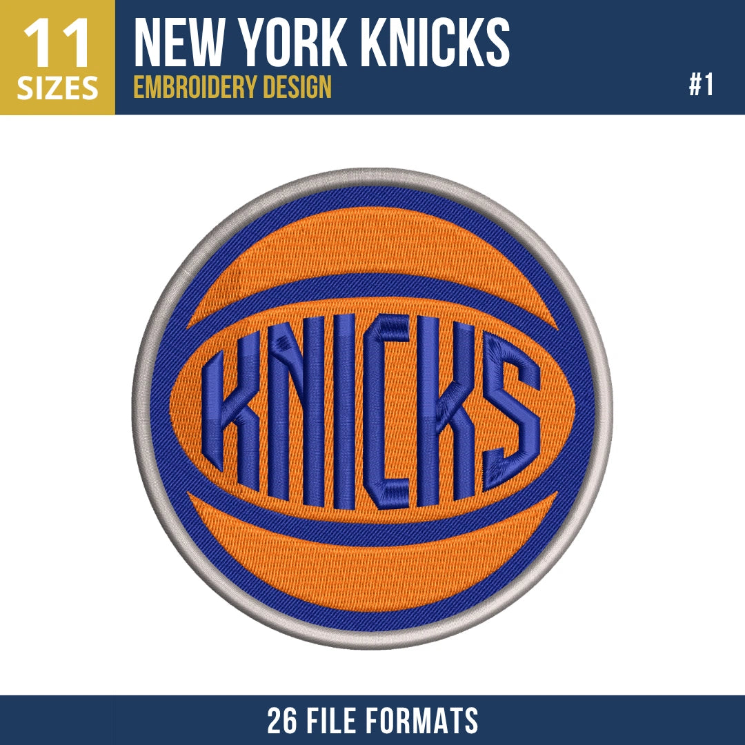 New York Knicks Embroidery Design Bundle | 6 NBA Logo Files