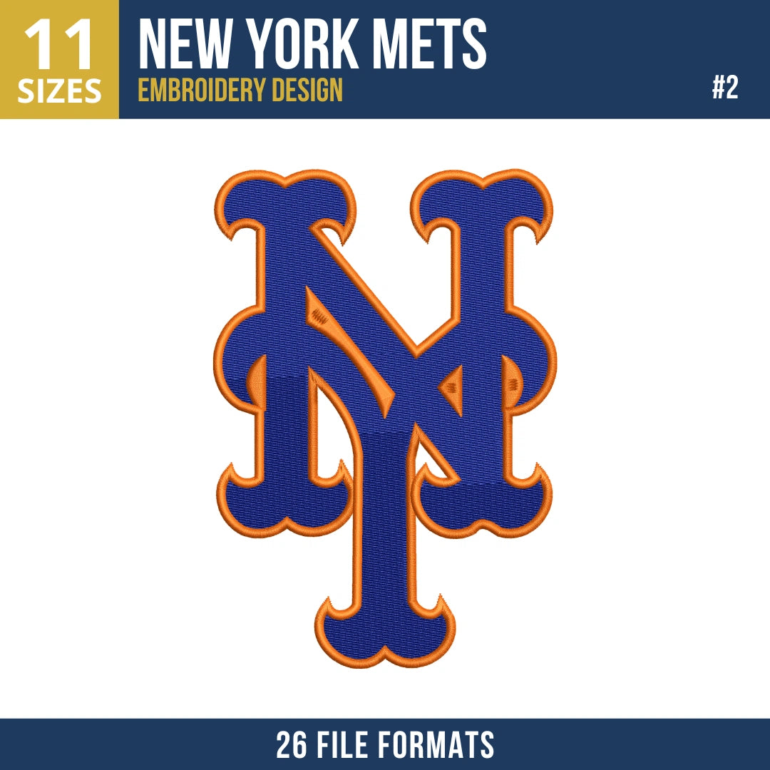 New York Mets Embroidery Bundle – 9 Designs, 26 Formats