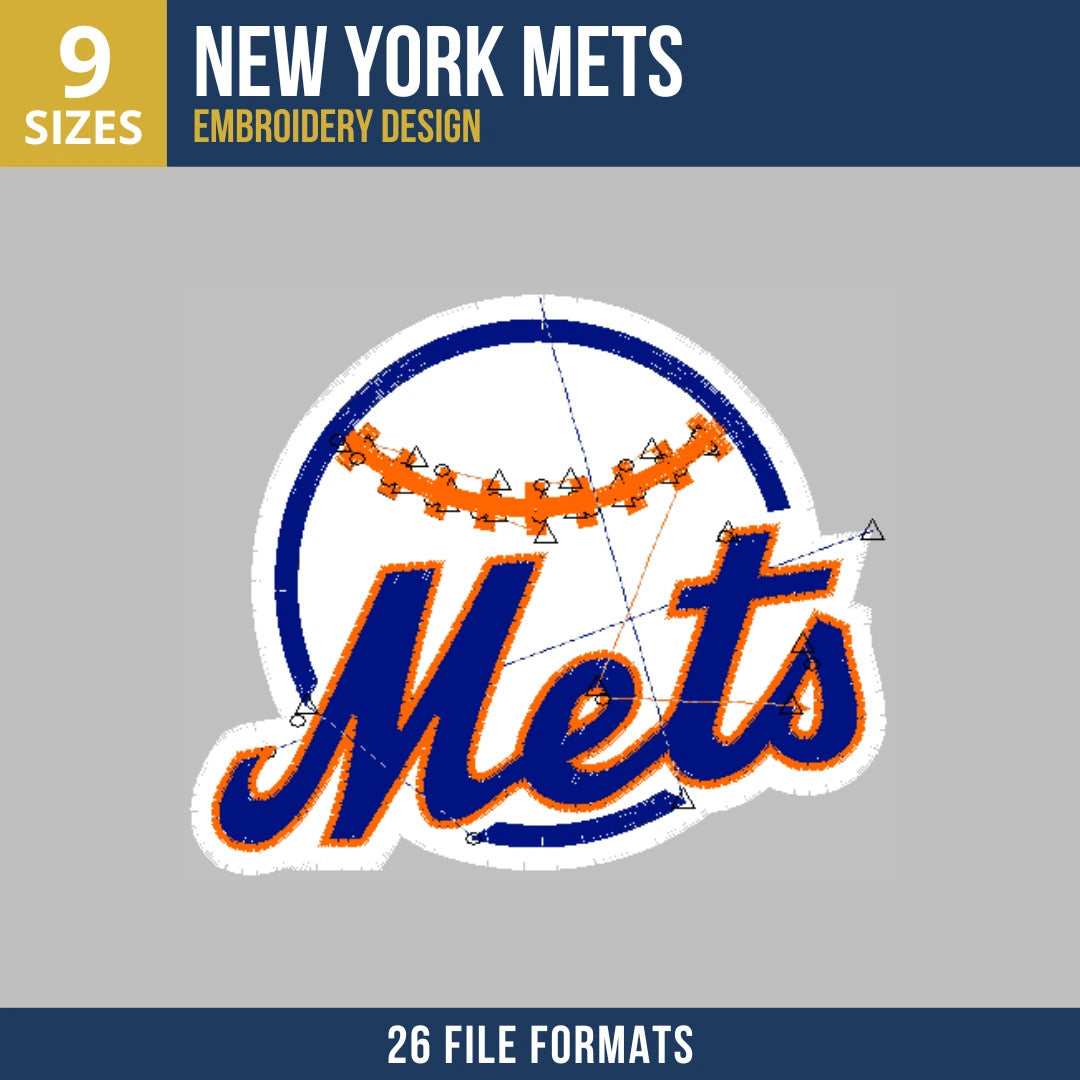 New York Mets Wordmark Baseball Embroidery Design