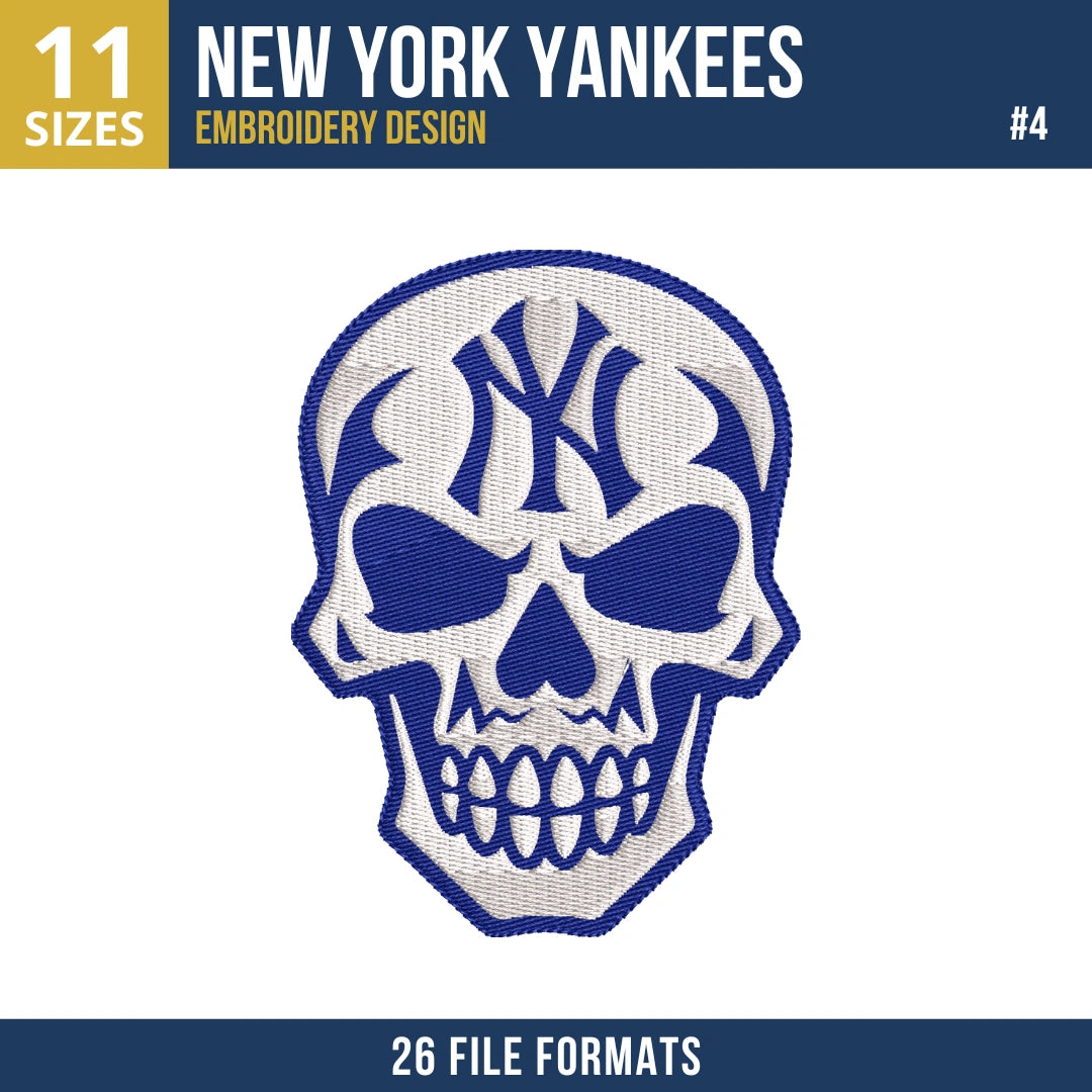 New York Yankees Embroidery Design Bundle – 7 MLB Designs, 26 Formats