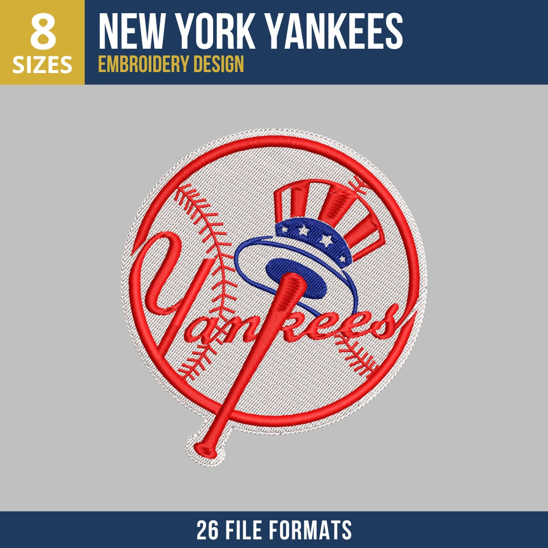 New York Yankees Primary Logo Embroidery Design