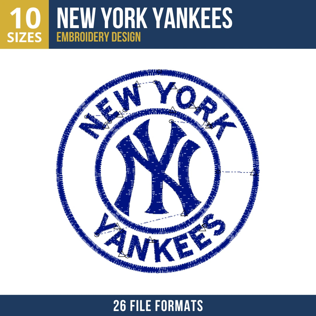 New York Yankees Circle Badge Embroidery Design