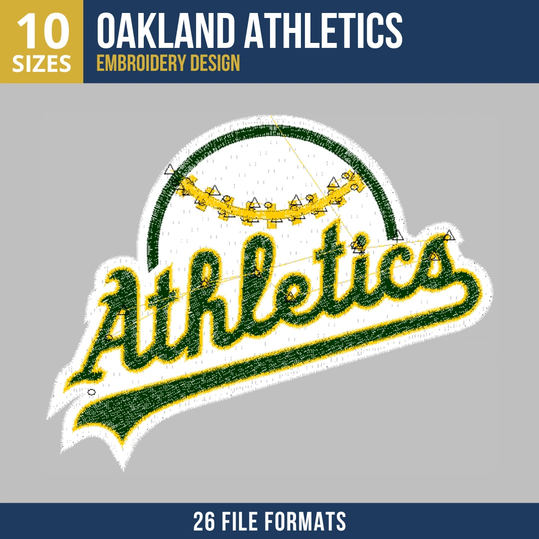 Oakland Athletics Wordmark Baseball Embroidery Design