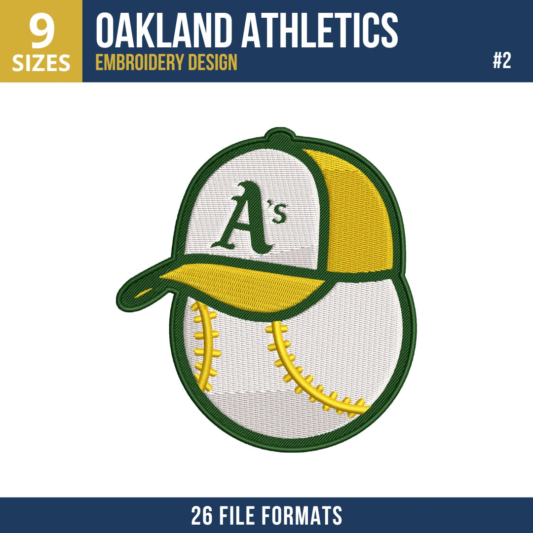 Oakland Athletics Embroidery Bundle – 7 Designs, 26 Formats