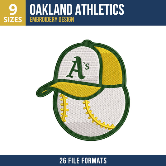 Oakland Athletics Baseball Cap Embroidery Design