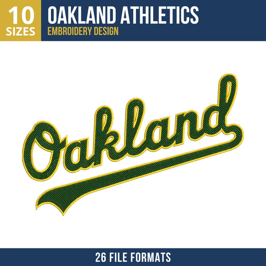 Oakland Athletics Oakland Script Wordmark Embroidery Design