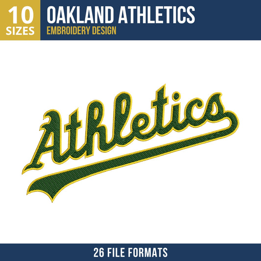 Oakland Athletics Script Wordmark Embroidery Design