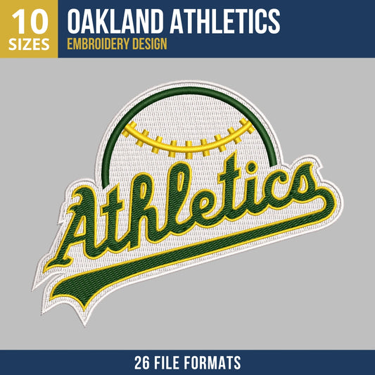 Oakland Athletics Wordmark Baseball Embroidery Design