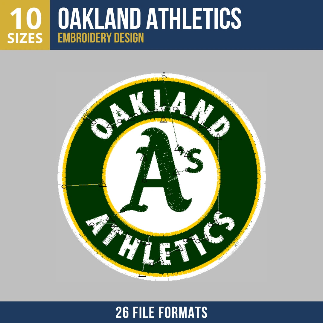 Oakland Athletics Circular Badge Embroidery Design
