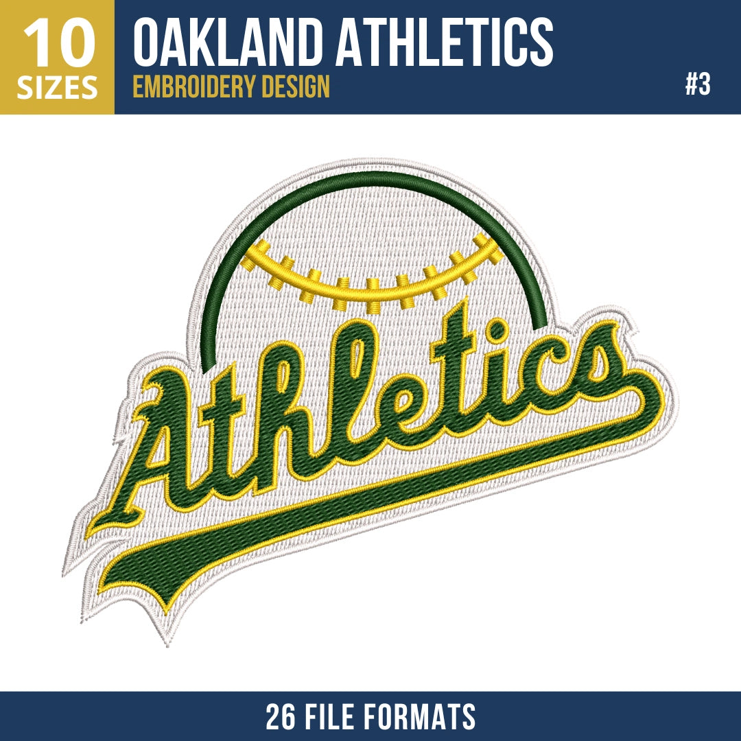 Oakland Athletics Embroidery Bundle – 7 Designs, 26 Formats