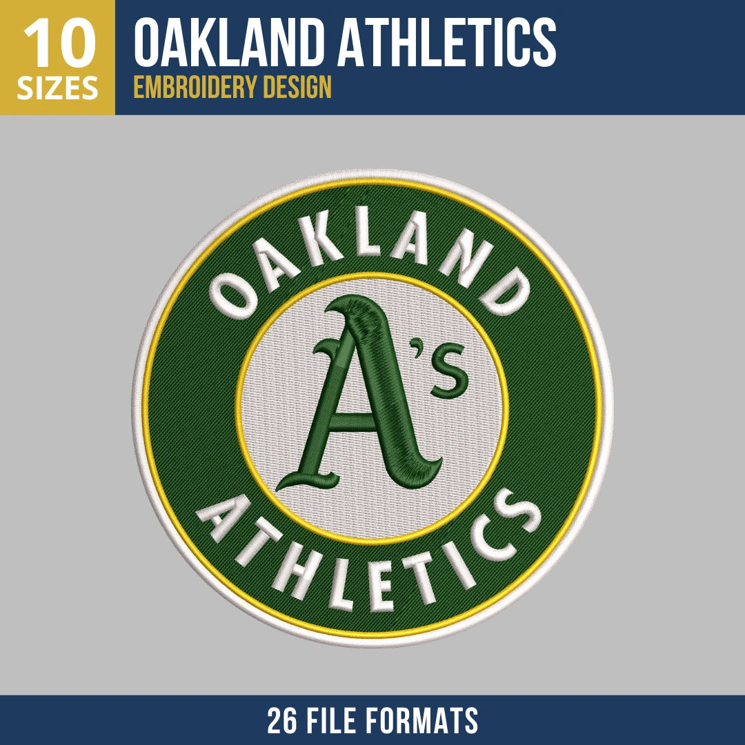 Oakland Athletics Circular Badge Embroidery Design